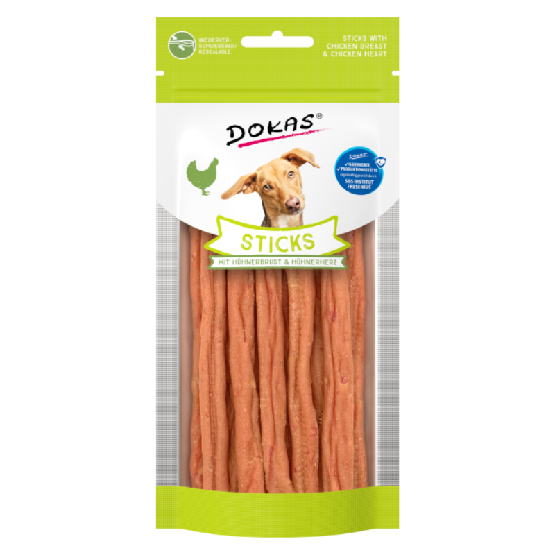 Dokas DOG Sticks Pechuga y Corazón de Pollo