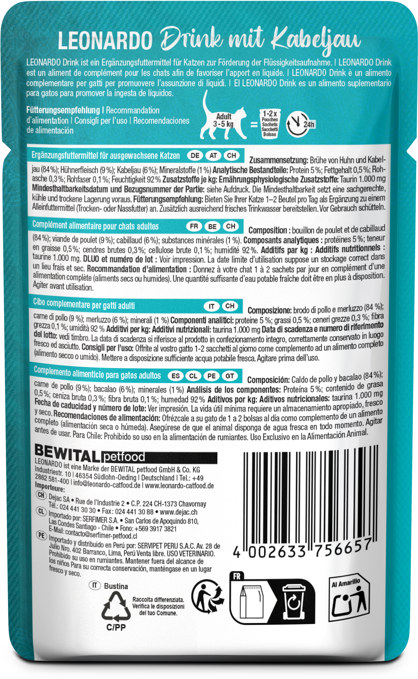 Leonardo: Drink gatos Atlantic Cod