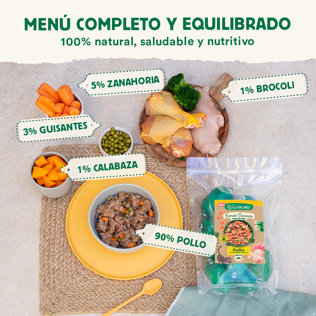 Wildbalance Comida cocinada de pollo para gatos