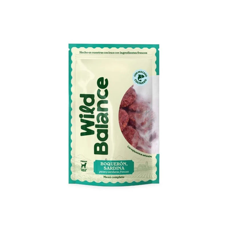 Wildbalance Menú de boquerón y sardina cocinados y pavo crudo