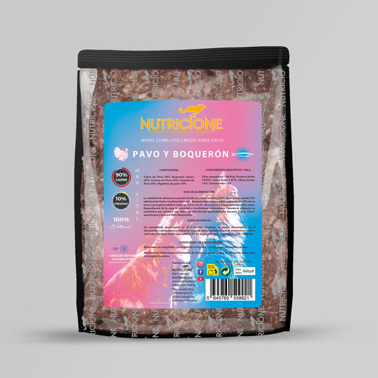 Nutricione Menú pavo/boquerones gatos 500g