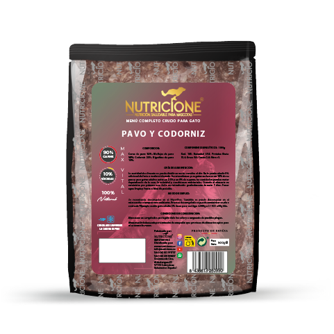 Nutricione Menú pavo/codorniz gatos 500g