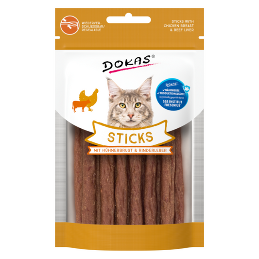 Dokas CAT Sticks Filete de pollo y hidago de res