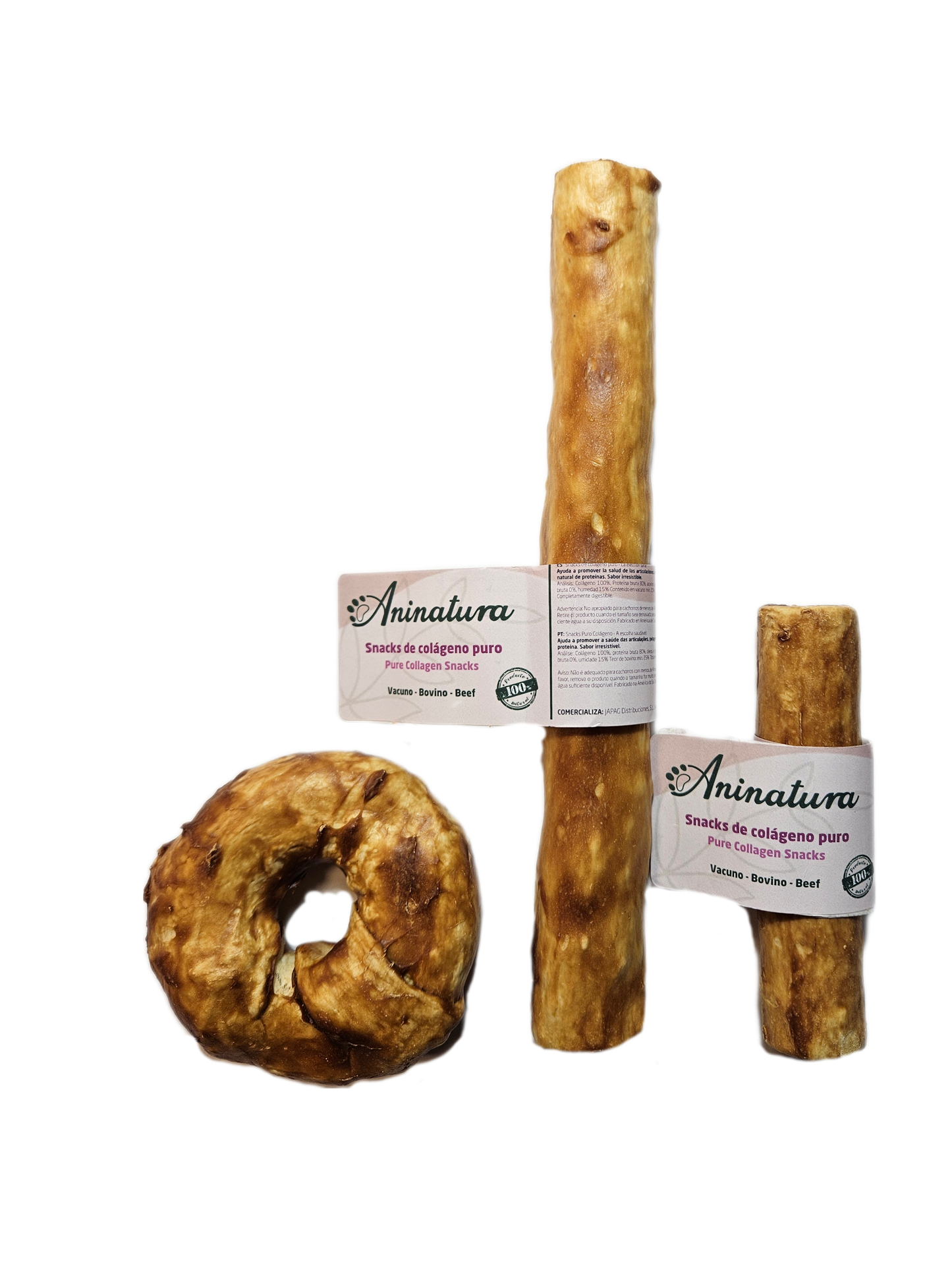 Aninatura Snack de colágeno puro de vacuno o pollo