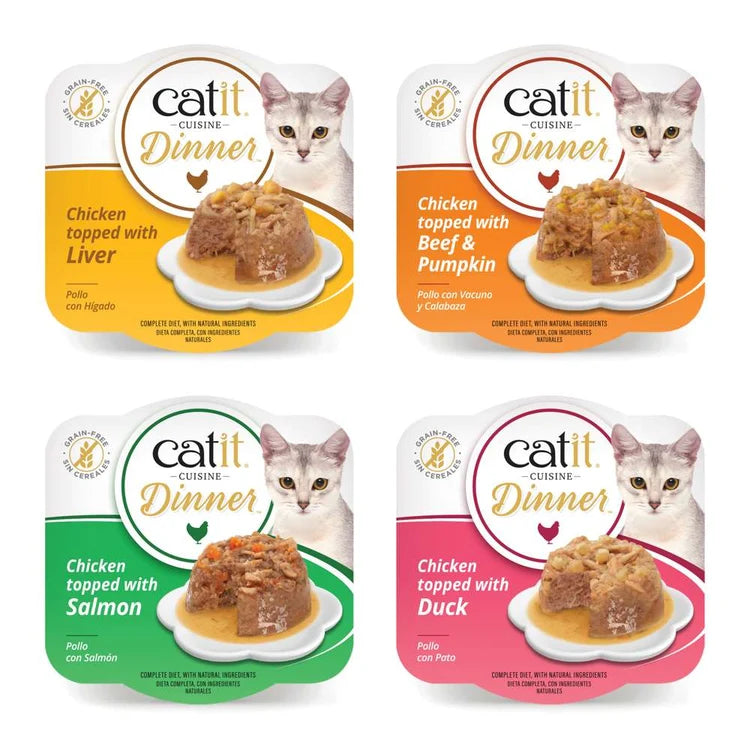Catit Cuisine Dinner - Comida húmeda para gatos con base pollo