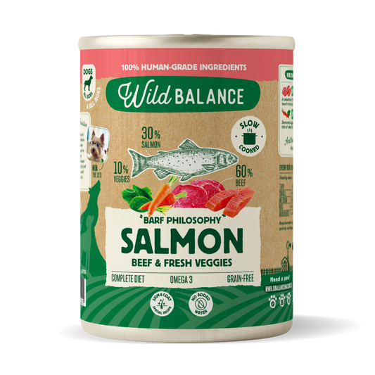 Wildbalance lata de salmón y ternera 400g