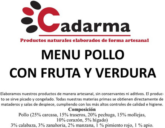 Cadarma Menú pollo con fruta y verdura 1kg