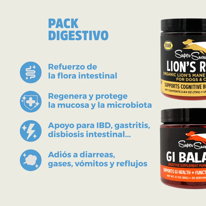 Pack Digestivo: Lion's Roar & GI Balance - Prébiotico y problemas digestivos