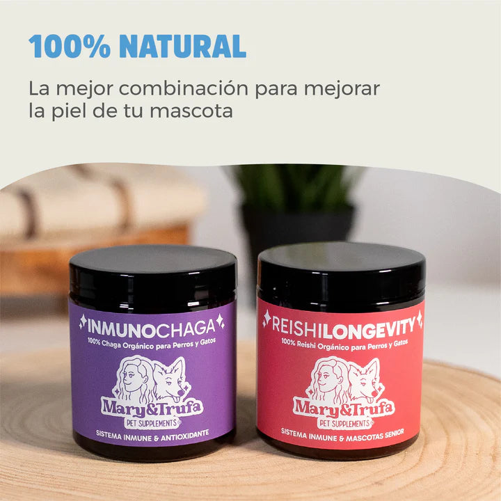 Pack Piel sana: Inmuno Chaga & Reishi Longevity - Alergias, picor y piel