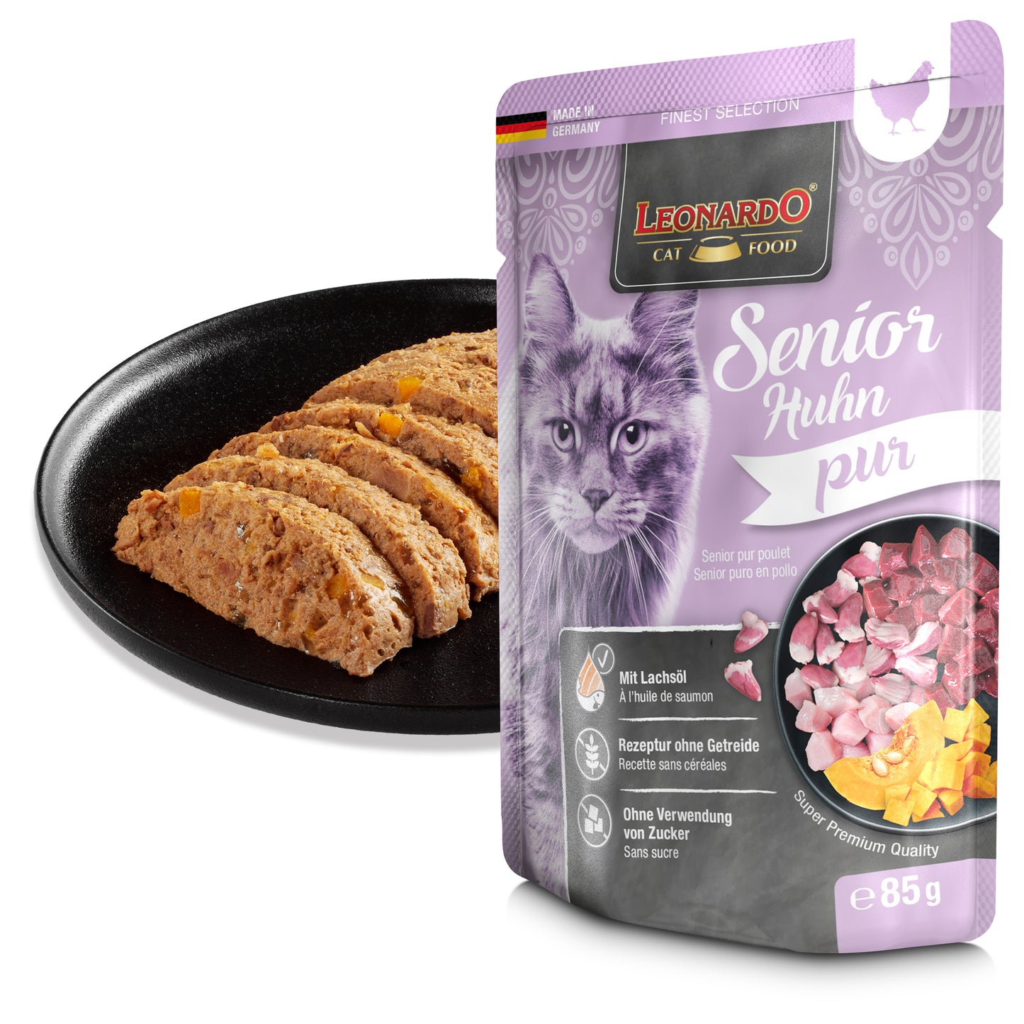 Leonardo Senior puro en Pollo 85g