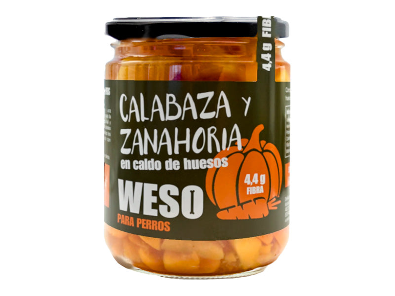 Calabaza y zanahoria en caldo de huesos