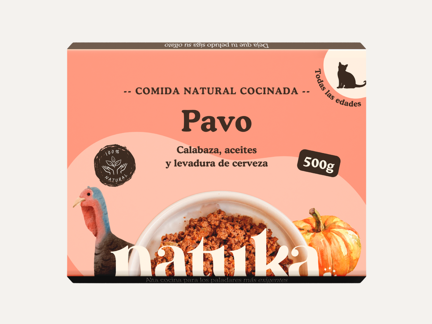 Natuka Menú Cocinado para gato de pavo