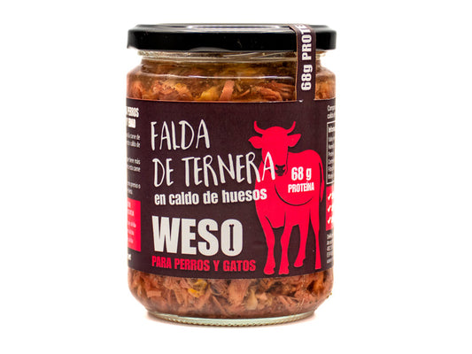 Falda de ternera en caldo de huesos