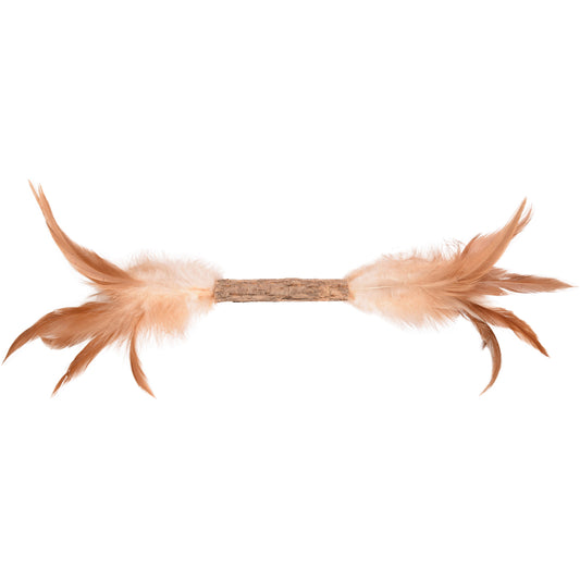 Palo de matatabi natural con plumas para gatos