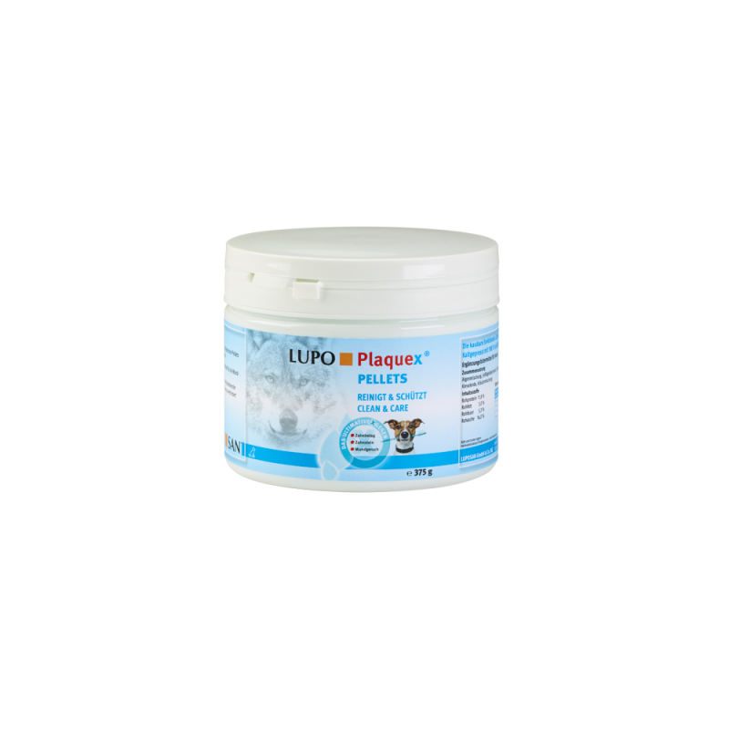 Plaquex de Luposan – Cuidado Bucodental Natural para Perros 375g