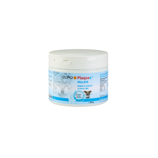 Plaquex de Luposan – Cuidado Bucodental Natural para Perros 375g
