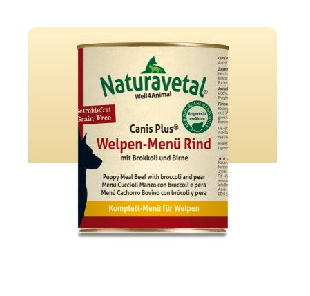 Naturavetal: Menú para cachorros de ternera 800g
